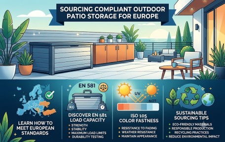 How to Source Compliant Outdoor Patio Storage for Europe: Master Load Capacity and Color Fastness Standards